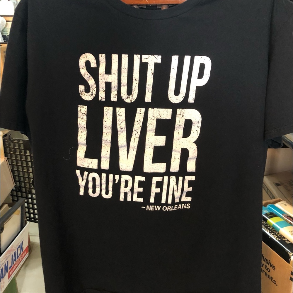 Shut Up Liver Graphic Anvil Lightweight Black T-Shirt